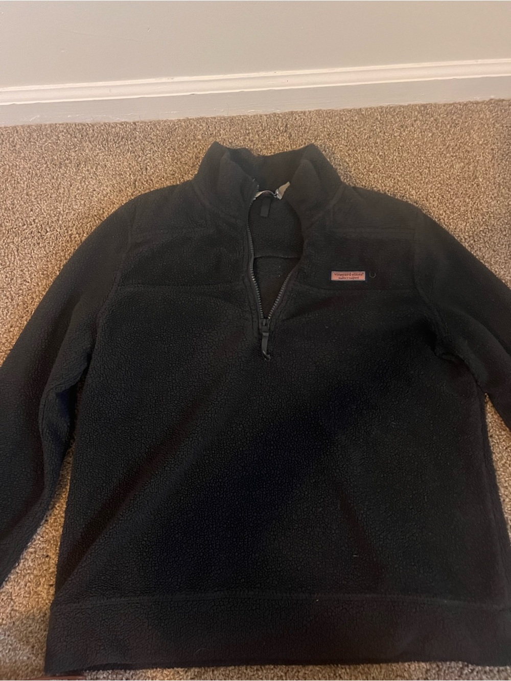 Vineyard Vines Men's Black Half-Zip Fleece Pullover